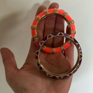 Hinged enamel bracelets